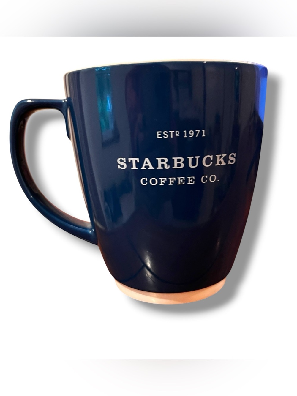 VTG 2001 Starbucks Abbey Mug NWOT Navy Blue 18 oz X-Large Coffee Cup Tea F-4
